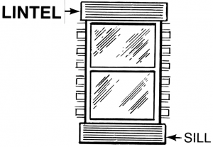 Lintel on window