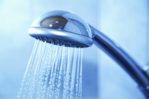 Shower head in bathroom