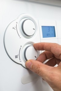 Control panel of the gas boiler for hot water and heating