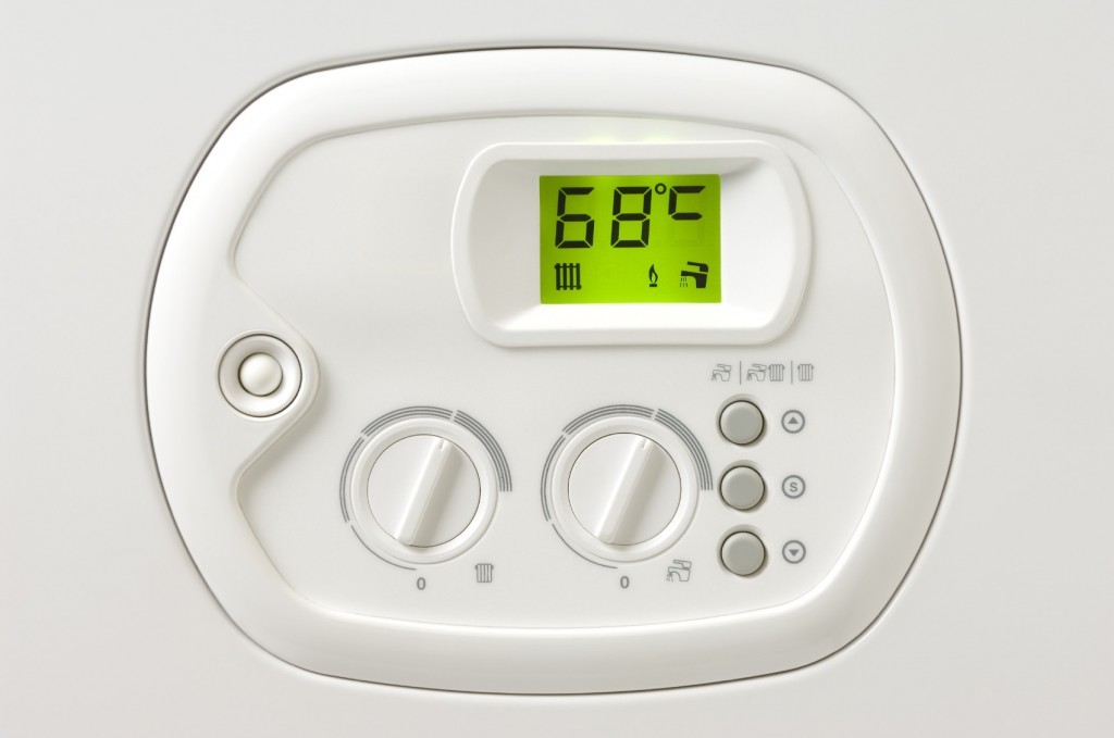 Heating boiler control panel