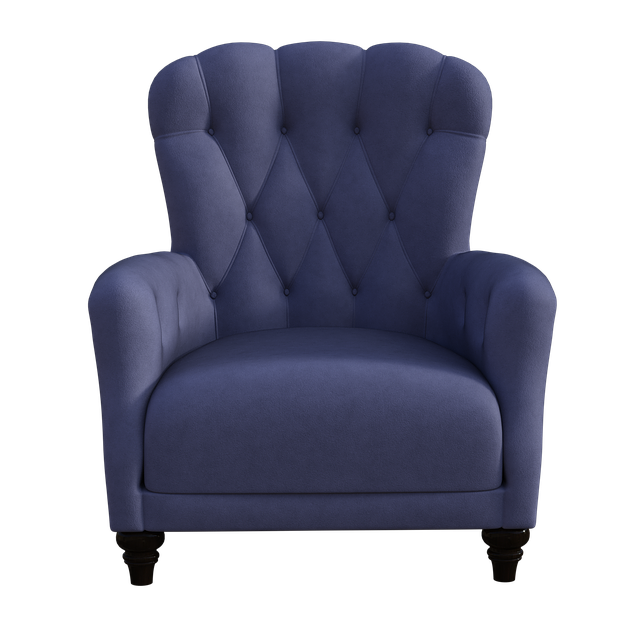 Classic blue fabric chair