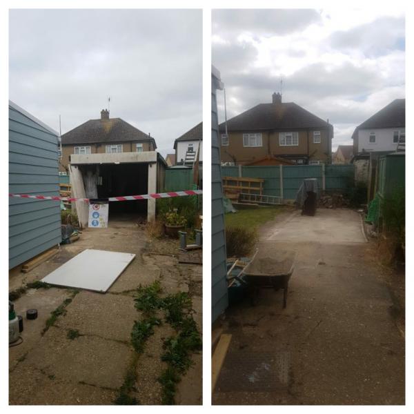 Complete Garage Removal with Asbestos Roof