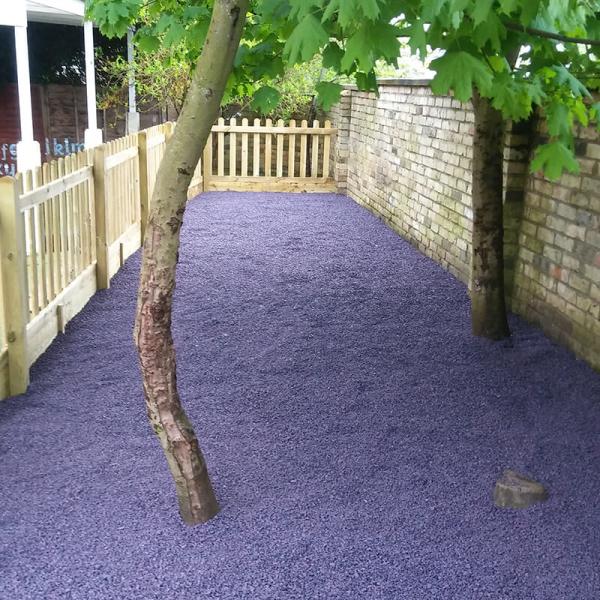Childs play area with rubber chippings