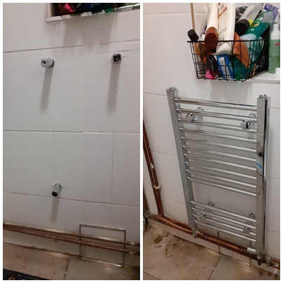 Bathroom radiator installation
